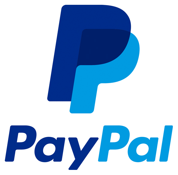 PayPal logo with the superimposed P in two different blue colours.